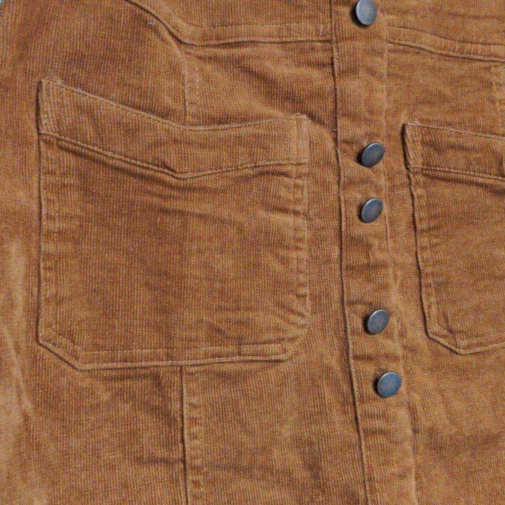 2 for $20 Living Doll Rust Copper Corduroy Mini-Skirt w/Copper Buttons Sz M - Picture 2 of 8